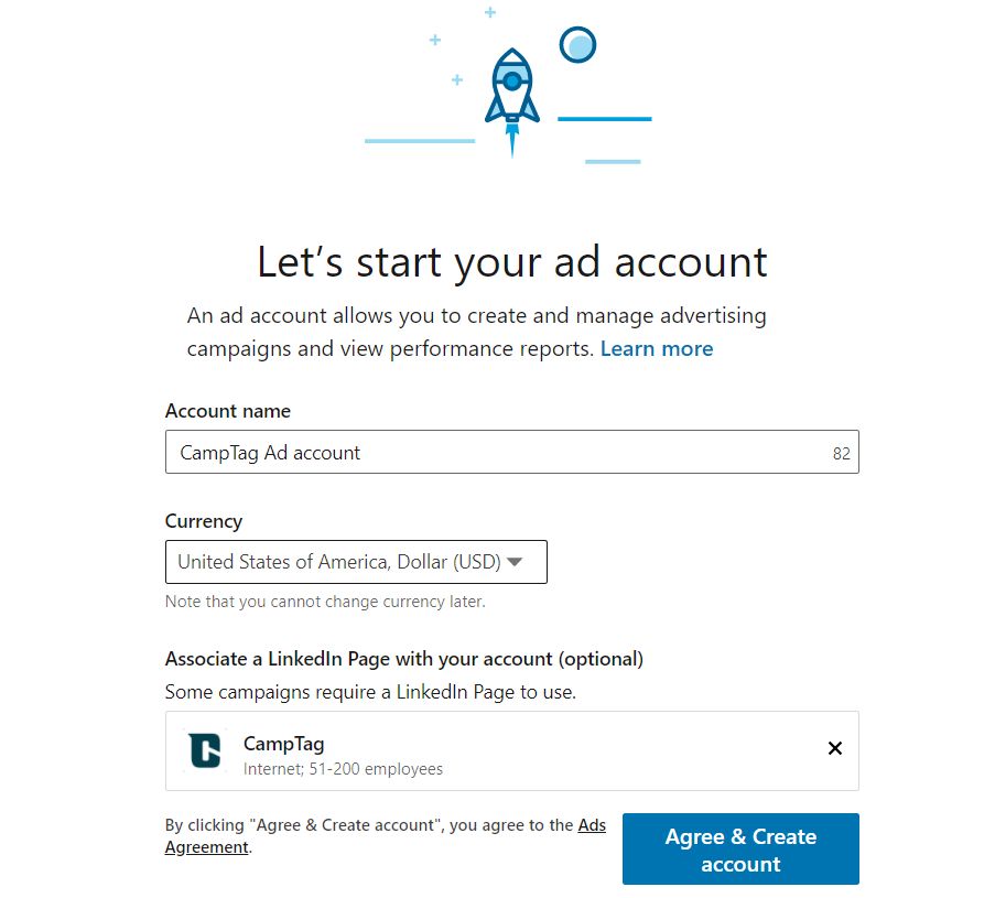 Creating LinkedIn Campaigns Account